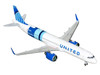 Airbus A321neo Commercial Aircraft United Airlines Coastliner N94750 White with Blue Stripes and Tail 1/400 Diecast Model Airplane GeminiJets GJUAL2423