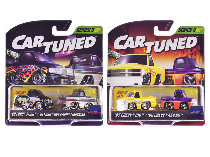 Just Truck'n Double Pack Series 9 Set of 4 Cars Diecast Model Cars CarTuned 541967-XX6