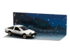 Toyota Sprinter Trueno AE86 RHD Right Hand Drive White with Black Stripes Takumi Fujiwara & Natsuki Mogi - Initial D 1995-2013 Manga Diorama Set Series 1/64 Diecast Model Car Hobby Japan HJDMD001F
