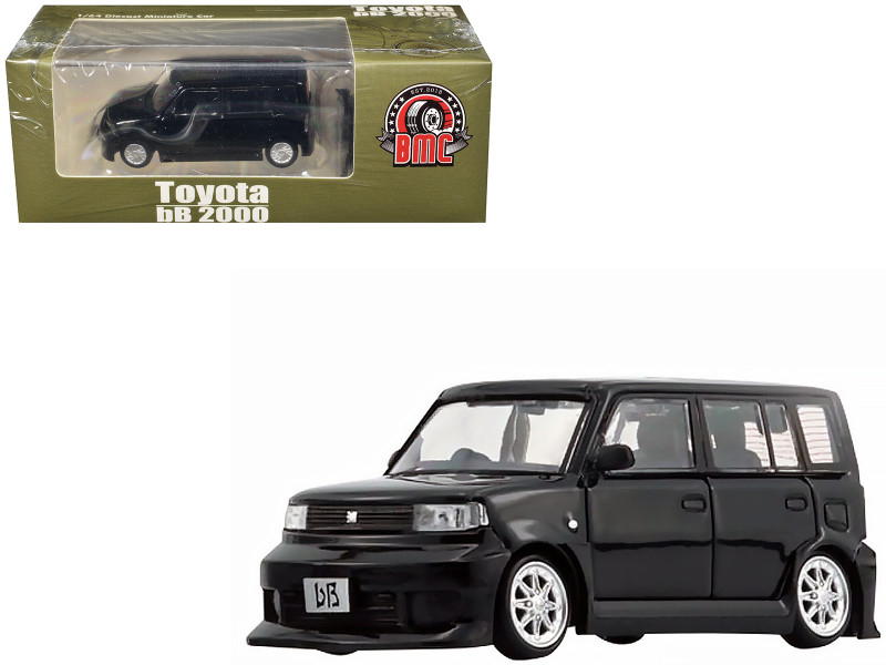 Toyota bB 2000 Van Black with Extra Accessories 1/64 Diecast Model Car BM Creations 64B0372