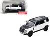 Land Rover Defender 110 White Metallic with Black Top and Roof Rack 1/64 Diecast Model Car GCD x Enchery GE-002-009