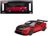 Ford Mustang GTD Race Red and Carbon Fiber with Red Stripe 1/18 Model Car Top Speed TS0674