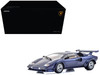 Lamborghini Countach LP 5000 Quattrovalvole Dark Blue Metallic 1/18 Diecast Model Car Kyosho KS08320DBL