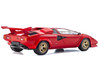 Lamborghini Countach LP 5000 Quattrovalvole Red with Gold Wheels 1/18 Diecast Model Car Kyosho KS08320RBKG