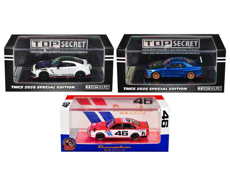 The Model Car Show TMCS Malaysia 2026 Set of 3 Pieces Limited Edition to 680 pieces Worldwide 1/64 Diecast Model Cars BM Creations 64B0443-501-512