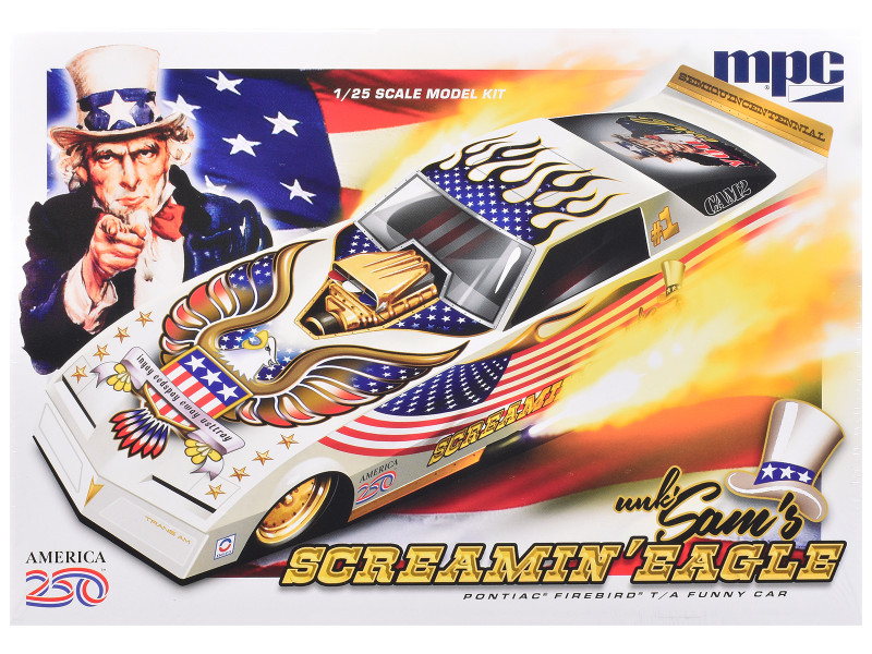 Skill 2 Model Kit Pontiac Firebird Funny Car Unk Sam s Screaming Eagle 1/25 Scale Model MPC MPC1044