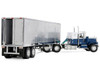 Chevrolet Bison with 34 Flat Top Sleeper & 40' Vintage Trailer with Reefer Blue and White 1/64 Diecast Model DCP/First Gear 60-2345