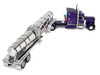 Peterbilt 379 with 63 Mid-Roof Sleeper and Polar Deep Drop Trailer Wild Orchid Purple with Black Stripes 1/64 Diecast Model DCP/First Gear 60-2354
