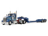 Peterbilt 389 with 70 Mid-Roof Sleeper and Transcraft Step Deck Trailer Zimmerman Transport LLC Green with Gray Stripes 1/64 Diecast Model DCP/First Gear 60-2401
