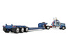 Peterbilt 389 with 70 Mid-Roof Sleeper and Transcraft Step Deck Trailer Zimmerman Transport LLC Green with Gray Stripes 1/64 Diecast Model DCP/First Gear 60-2401