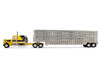 Peterbilt 359 with 63 Flat Top Sleeper & Wilson Silverstar Livestock Trailer Red's Favorites - Hank Cosper Yellow with Black Stripes 1/64 Diecast Model DCP/First Gear 69-2265