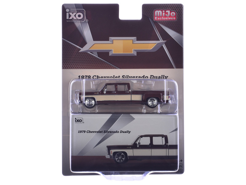 1979 Chevrolet Silverado C30 Crew Cab Dually Pickup Truck Cordova Brown with Santa Fe Tan Side Stripes Limited Edition 1/64 Diecast Model Car IXO Models IAPR1014