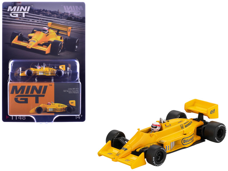 Lotus 99T #11 Satoru Nakajima Formula One F1 Monaco GP 1987 with Driver Figure Limited Edition 1/64 Diecast Model Car Mini GT MGT01148