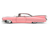 1959 Cadillac Coupe DeVille Pink with Pink and White Interior Showroom Floor Series 1/24 Diecast Model Car Jada 38004