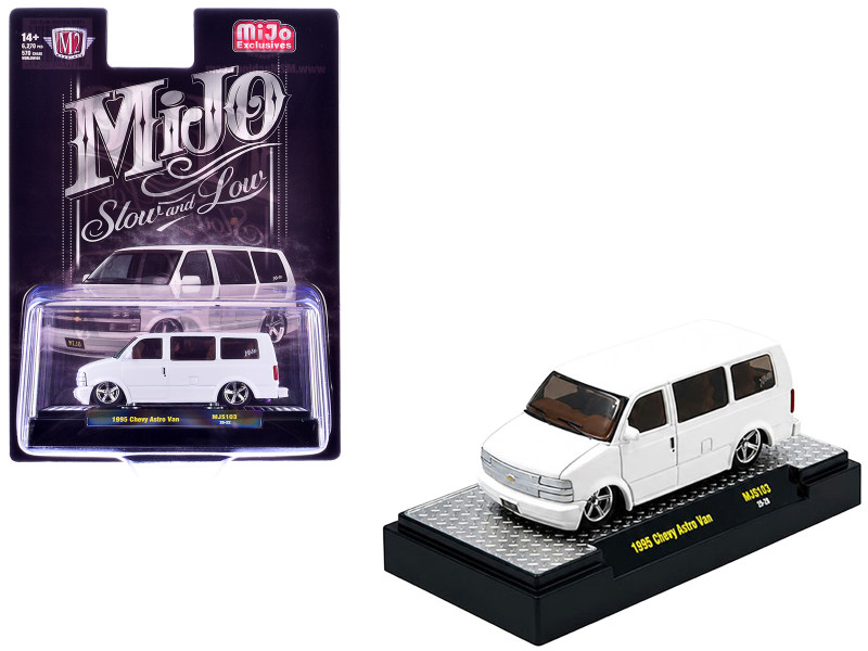 1995 Chevrolet Astro Van Slow & Low White Limited Edition to 6720 pieces Worldwide 1/64 Diecast Model Car M2 Machines 31500-MJS103