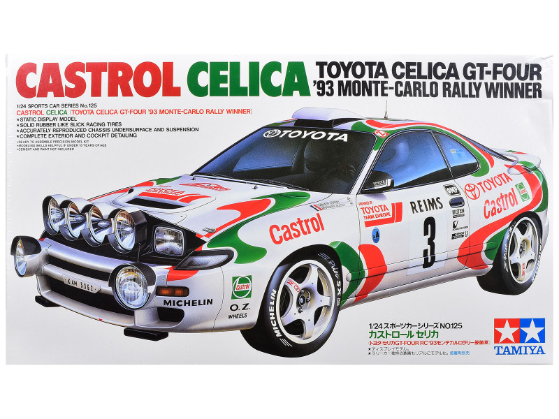 Model Kit Toyota Celica GT-Four Castrol Celica #3 Winner Monte-Carlo Rally 1993 1/24 Scale Model Tamiya TAM-24125