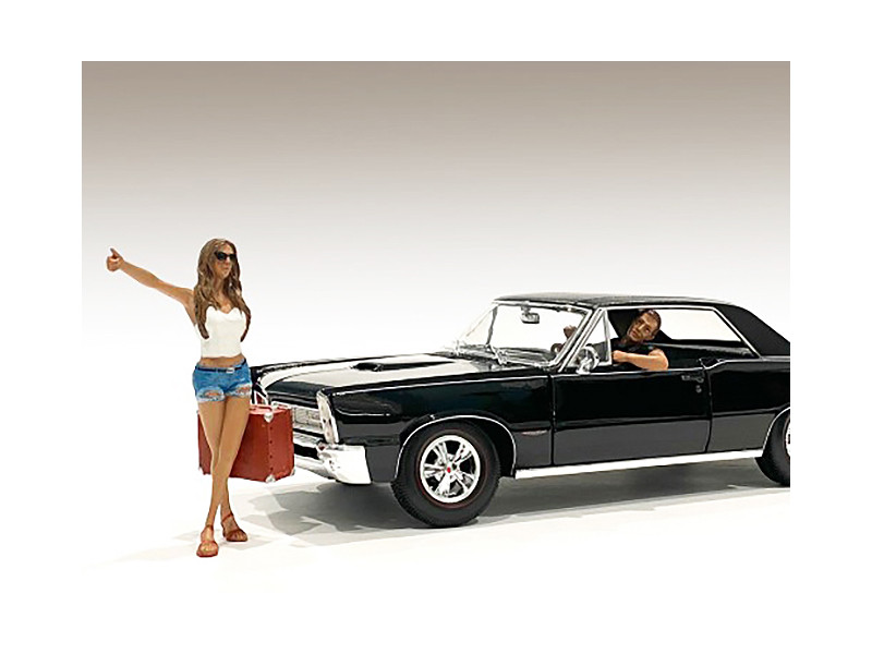 Hitchhiker 2 piece Figurine Set (White Shirt) for 1/18 Scale Models by American Diorama
