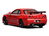 Nissan Skyline GT-R R34 Nismo RHD Right Hand Drive Custom Red with Stripes Senior 64 Series 1/64 Diecast Model Car MotorHelix M63420