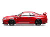 Nissan Skyline GT-R R34 Nismo RHD Right Hand Drive Custom Red with Stripes Senior 64 Series 1/64 Diecast Model Car MotorHelix M63420
