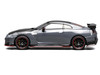 2022 Nissan GT-R Nismo R35 RHD Right Hand Drive Stealth Gray with Carbon Hood and Top Senior 64 Series 1/64 Diecast Model Car MotorHelix M63521