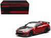 2022 Nissan GT-R Nismo R35 RHD Right Hand Drive Vibrant Red with Carbon Hood and Top Senior 64 Series 1/64 Diecast Model Car MotorHelix M63522