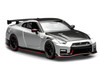 2022 Nissan GT-R Nismo R35 RHD Right Hand Drive Ultimate Metal Silver Metallic with Carbon Hood and Top Senior 64 Series 1/64 Diecast Model Car MotorHelix M63523