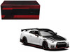 2022 Nissan GT-R Nismo R35 RHD Right Hand Drive Brilliant White Pearl with Carbon Hood and Top Senior 64 Series 1/64 Diecast Model Car MotorHelix M63525