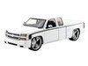 2006 Chevrolet Silverado Custom Pickup Truck White with Black Stripes Die-Cast Collection Series 1/25 Diecast Model Car Motormax 79039-WH