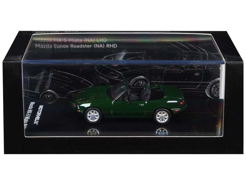 Mazda MX-5 Miata NA Convertible British Racing Green 1/64 Diecast Model Car MotorHelix M60205L