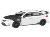 2025 Honda Civic Type R FL5 White with Carbon Hood and Accents 1/64 Diecast Model Car Paragon Models PA-55590
