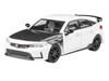 2025 Honda Civic Type R FL5 White with Carbon Hood and Accents 1/64 Diecast Model Car Paragon Models PA-55590