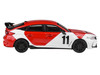 2025 Honda Civic Type R FL5 #11 1965 Mexico GP Heritage Red and White 1/64 Diecast Model Car Paragon Models PA-55591