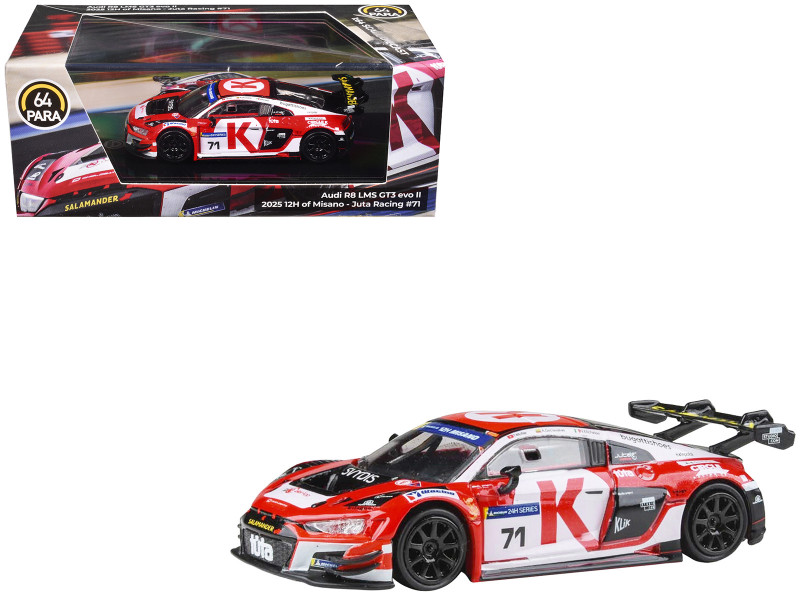 Audi R8 LMS GT3 EVO II #71 Arunas Geciauskas - Nicola Michelon - Tim Muller Juta Racing 12 Hours of Misano 2025 1/64 Diecast Model Car Paragon Models PA-56261