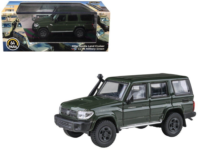 2014 Toyota Land Cruiser LC 76 Military Green 1/64 Diecast Model Car Paragon Models PA-56313