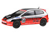 2005 Honda Civic #16 SEMA RealTime Racing Silver Metallic and Red with Black Graphics 1/64 Diecast Model Car Paragon Models PA-56352