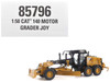 CAT Caterpillar 140 JOY Motor Grader Yellow with Black Top High Line Series 1/50 Diecast Model Diecast Masters 85796