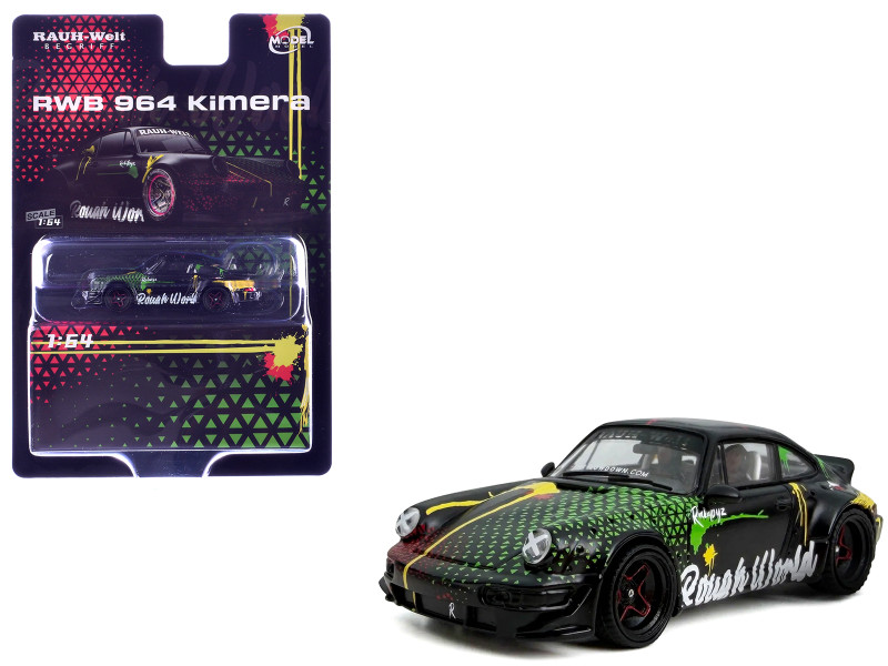 RWB 964 Kimera-Rough World Black with Graphics 1/64 Diecast Model Car Model Model MM64-RWB964-006
