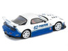 Mazda RX7 RE Amemiya RHD Right Hand Drive #62 White and Blue with Graphics Enigma Exclusive Edition 1/64 Diecast Model Car Pop Race PR64-PRE021