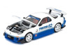 Mazda RX7 RE Amemiya RHD Right Hand Drive #62 White and Blue with Graphics Enigma Exclusive Edition 1/64 Diecast Model Car Pop Race PR64-PRE021