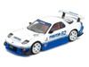 Mazda RX7 RE Amemiya RHD Right Hand Drive #62 White and Blue with Graphics Enigma Exclusive Edition 1/64 Diecast Model Car Pop Race PR64-PRE021