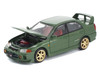Mitsubishi Lancer Evolution IV RHD Right Hand Drive Green with Red Interior and Gold Wheels Enigma Exclusive Edition 1/64 Diecast Model Car Pop Race PR64-PRE022
