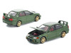 Mitsubishi Lancer Evolution IV RHD Right Hand Drive Green with Red Interior and Gold Wheels Enigma Exclusive Edition 1/64 Diecast Model Car Pop Race PR64-PRE022
