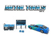 Metal Tools Set A Blue of 14 Pieces Limited Edition for 1/64 Scale Models American Diorama AD-2449MJ