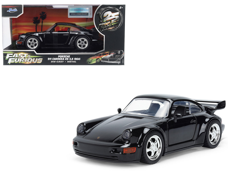 Porsche 911 Carrera RS 3.8 964 Black The Fast and the Furious: Tokyo Drift 2006 Movie 25 Years of Fast & Furious Series 1/32 Diecast Model Car Jada 36758-25TH