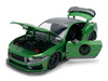 2024 Ford Mustang Dark Horse Green Metallic with Gray Top and Graphic with Doctor Doom Diecast Figure Marvel's Doctor Doom Character Hollywood Rides Series 1/24 Diecast Model Car Jada 36993