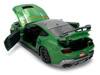 2024 Ford Mustang Dark Horse Green Metallic with Gray Top and Graphic with Doctor Doom Diecast Figure Marvel's Doctor Doom Character Hollywood Rides Series 1/24 Diecast Model Car Jada 36993