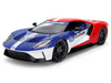 2017 Ford GT Blue and Red with White Stripes with Michelin Man Diecast Figure Michelin Tires Hollywood Rides Series 1/24 Diecast Model Car Jada 37628