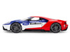 2017 Ford GT Blue and Red with White Stripes with Michelin Man Diecast Figure Michelin Tires Hollywood Rides Series 1/24 Diecast Model Car Jada 37628