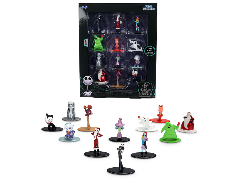 Set of 12 Diecast Figures The Nightmare Before Christmas 1993 Movie Nano Metalfigs Series Diecast Models Jada 37683