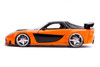 Han's Mazda RX-7 RHD Right Hand Drive Orange and Black The Fast and the Furious: Tokyo Drift 2006 Movie 25 Years of Fast & Furious Series 1/24 Diecast Model Car Jada 30732-25TH